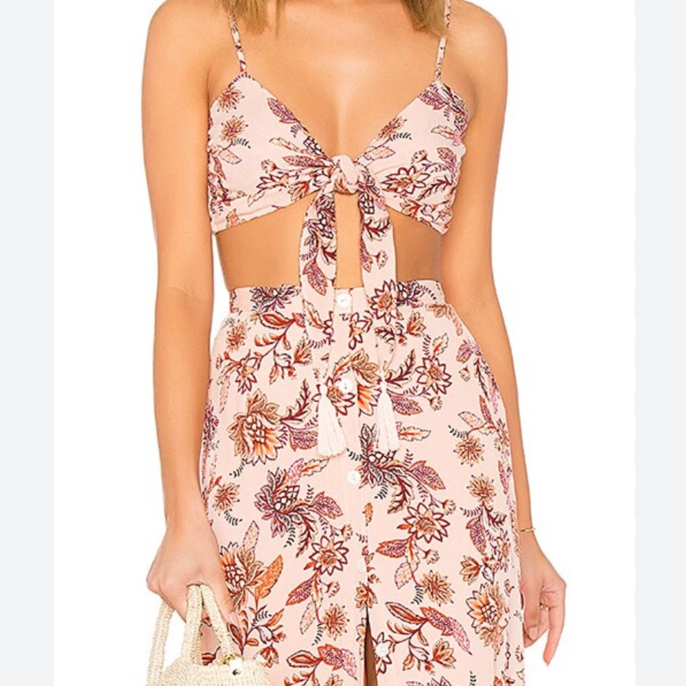 MINKPINK : Crop top & Maxi Skirt Set : Pink & Orange : Lightly worn